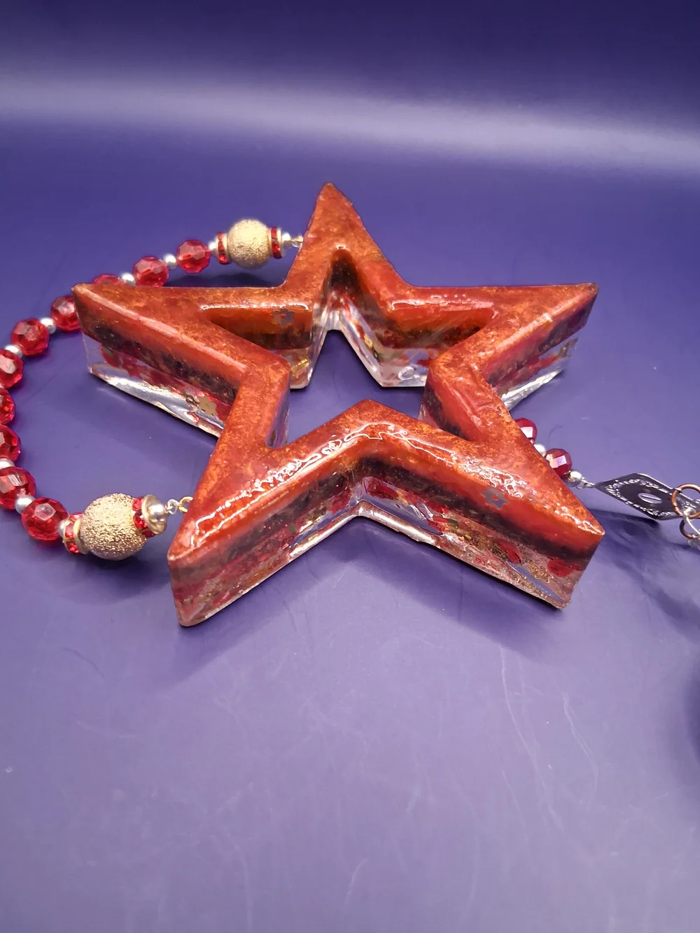 Red Glitter Star Hanging Ornament